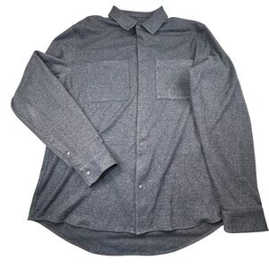 !!!!!!! SOLD !!!!!!!!! Men's XL Gray Shacket Snap Stretch Preppy LM3CZMS